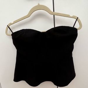 Express Black peplum tube top, size 6 petite